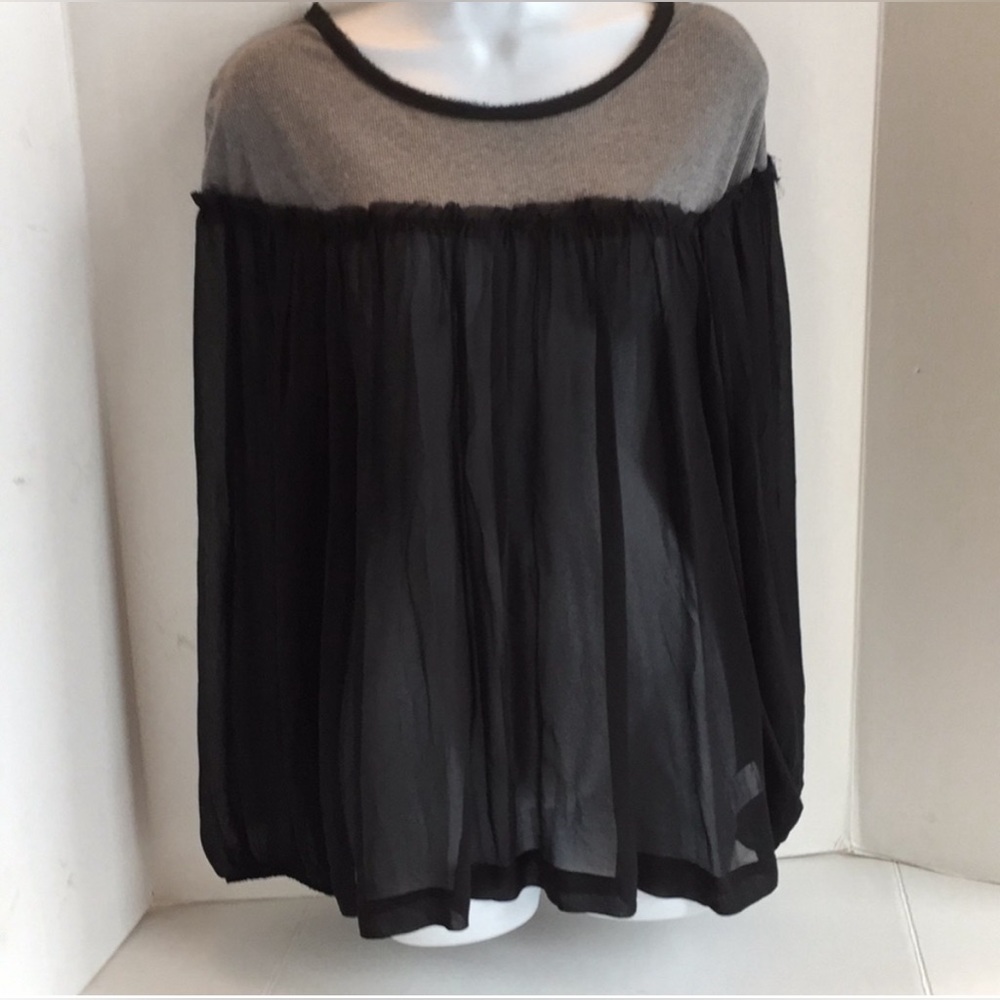 Dolan sheer bottom half blouse